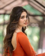 Winsome Actress Krithi Shetty in a Orange Embroidered Salwar Suit Photos 03 Winsome Actress Krithi Shetty in a Orange Embroidered Salwar Suit Photos 03