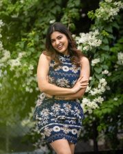 Wolf Actress Anju Kurian in a Blue Floral Print Mini Dress Photos 02
