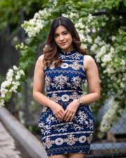 Wolf Actress Anju Kurian in a Blue Floral Print Mini Dress Photos 03