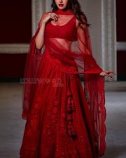 Actress Kajal Aggarwal Red Dress Photoshoot Pictures
