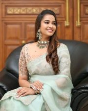 Actress Pujita Ponnada at Ravanasura Movie Pre Release Event Pictures 16