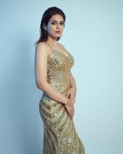 Arrdham Actress Shraddha Das in a Silver Lehenga with Sleeveless Blouse Pictures 02