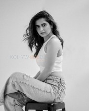 Beautiful Ashika Ranganath in a White Crop Top Black and White Photos 02 Beautiful Ashika Ranganath in a White Crop Top Black and White Photos 02