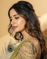 Beautiful Kannada Actress Ashika Rangnath in a Green Lehenga Saree with a Matching Embellished Blouse Pictures 08 Beautiful Kannada Actress Ashika Rangnath in a Green Lehenga Saree with a Matching Embellished Blouse Pictures 08