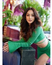 Bollywood Actress Sandeepa Dhar Glamorous in Green Outfit Photos 03