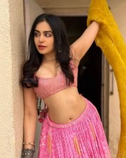 Bollywood Heroine Adah Sharma Sexy in Pink Lehenga Photos 03