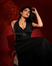 Captivating Misha Narang in a Black Halter Neck Dress Pictures 07