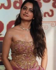 Chittara Star Awards 2026 Actress Ashika Ranganath in a Gold Embroidered Strapless Corset Photos 02