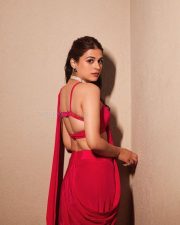 Dazzling Actress Shraddha Das in a Pink Saree with a Thin Shoulder Strap Sleeveless Blouse Photos 05