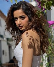 Dazzling Ashika Ranganath in a White Crop Top with Thin Straps Pictures 02 Dazzling Ashika Ranganath in a White Crop Top with Thin Straps Pictures 02