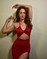 Do Deewane Seher Mein Actress Sandeepa Dhar in a Bold Red Halter Neck Maxi Dress Pictures 04