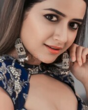 Elegant Ashika Ranganath in a Blue Lehenga Pictures 01