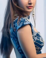 Elegant Ashika Ranganath in a Blue Lehenga Pictures 02