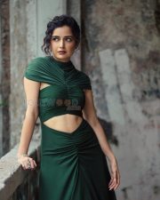 Enchanting Actress Ashika Ranganath in a Dark green ruched cut out gown Photos 01 Enchanting Actress Ashika Ranganath in a Dark green ruched cut out gown Photos 01