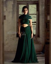 Enchanting Actress Ashika Ranganath in a Dark green ruched cut out gown Photos 03 Enchanting Actress Ashika Ranganath in a Dark green ruched cut out gown Photos 03