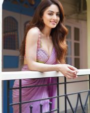 Firrkie Actress Sandeepa Dhar in a Pastel Lavender Saree with an Embellished Bustier Blouse Pictures 03