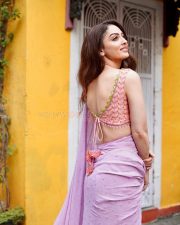 Firrkie Actress Sandeepa Dhar in a Pastel Lavender Saree with an Embellished Bustier Blouse Pictures 05