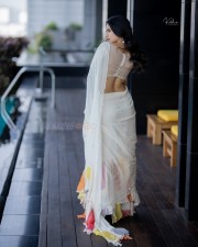 Gathavaibhava Movie Heroine Ashika Ranganath Sexy in White Saree Photos 10 Gathavaibhava Movie Heroine Ashika Ranganath Sexy in White Saree Photos 10