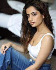 Gorgeous Queen Ashika Ranganath in a White Sleeveless Tank Top and Blue Jeans Photos 02 Gorgeous Queen Ashika Ranganath in a White Sleeveless Tank Top and Blue Jeans Photos 02