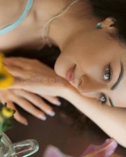 Gorgeous Sandeepa Dhar in a Light Blue Camisole Tank Top with Matching Shorts Photos 02