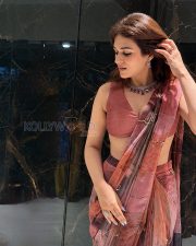 Graceful Actress Shraddha Das in a Dusty Rose Digital Print Saree Photos 04 Graceful Actress Shraddha Das in a Dusty Rose Digital Print Saree Photos 04