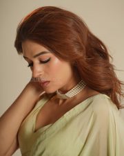 Graceful Actress Shraddha Das in a Pale Green Saree Photos 08