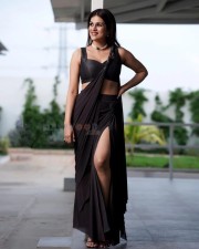 Heroine Shraddha Das in a Sexy Black Photoshoot Pictures 02