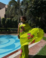 Kathal Movie Actress Sanya Malhotra in Saree Photos 03
