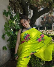 Kathal Movie Actress Sanya Malhotra in Saree Photos 04