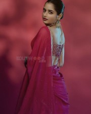 Pattathu Arasan Movie Heroine Ashika Ranganath Hot in Red Saree Photos 09
