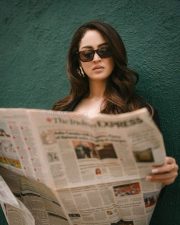 Pyar Ka Professor Sandeepa Dhar in a Bold Single Breasted Black Blazer with a Black Bralette and Embroidered Skirt Pictures 01