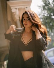 Pyar Ka Professor Sandeepa Dhar in a Bold Single Breasted Black Blazer with a Black Bralette and Embroidered Skirt Pictures 04