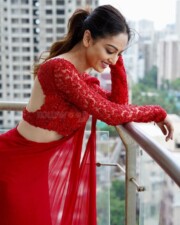 Ravishing Sandeepa Dhar in a Sexy Red Saree Pictures 01