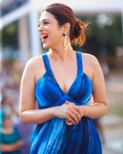 Ravishing Shraddha Das in a Backless Blue Maxi Dress Pictures 01 Ravishing Shraddha Das in a Backless Blue Maxi Dress Pictures 01