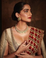 Royal Beauty Sonam Kapoor in a JJ Valaya couture at the grand opening of Nita Mukesh Ambani Cultural Centre NMACC Photos 01