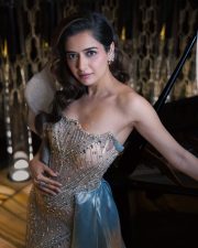 Sandalwood Beauty Ashika Ranganath in a Strapless Metallic Gown Pictures 01 Sandalwood Beauty Ashika Ranganath in a Strapless Metallic Gown Pictures 01