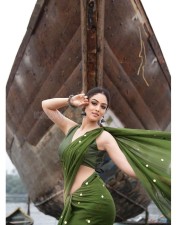 Sexy Sandeepa Dhar in Green Saree Photos 02
