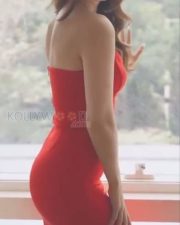 Sexy Sandeepa Dhar in a Strapless Red Bodycon Dress Pictures 02
