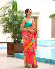 Shraddha Das Stunning Cleavage Show in Saree Photos 01