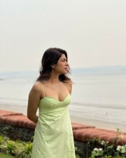 Shraddha Das in a Sexy Lime Green Dress Photos 03