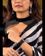 Striking Actress Ashika Ranganath in a Black White Striped Saree Photos 03 Striking Actress Ashika Ranganath in a Black White Striped Saree Photos 03