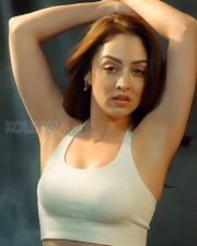 Stunning Hot Sandeepa Dhar in a White Sports Bra and Black Pants Pictures 01
