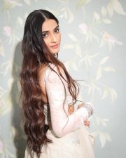 Stunning Sonam Kapoor in a White Anamika Khanna Lehenga at Anant Ambani Radhika Merchant Pre Wedding Bash Pictures 03