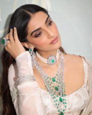 Stunning Sonam Kapoor in a White Anamika Khanna Lehenga at Anant Ambani Radhika Merchant Pre Wedding Bash Pictures 08