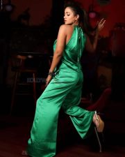 Tamil Heroine Nivetha Pethuraj in an Olive Green Long Dress Pictures 01