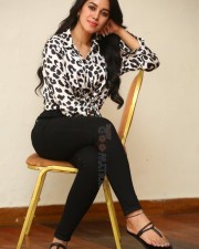 Actress Mirnalini Ravi in Black Dotted Shirt Photoshoot Stills 09
