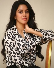 Actress Mirnalini Ravi in Black Dotted Shirt Photoshoot Stills 12