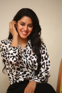 Actress Mirnalini Ravi in Black Dotted Shirt Photoshoot Stills 14