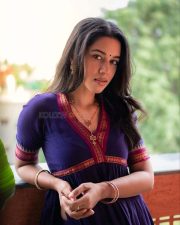 Attractive Mirnalini Ravi in a Purple Anarkali Kurta Photos 01