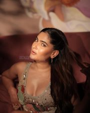 Gorgeous Karishma Sharma in a Glittering Full Length Embroidered Bodycon Dress Pictures 01
